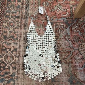 NWT 12th Tribe DIANA SILVER DISCO DRESS